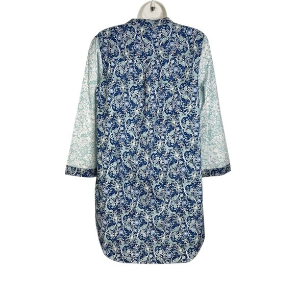 Hyacinth House Tuckernuck Bowen Dress Mini Tunic Two-Toned Blue Floral Small - Picture 6 of 11